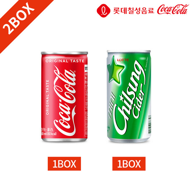 코카콜라 칠성사이다 2박스 묶음, 칠성사이다 190ml x 30캔 2박스, 190ml
