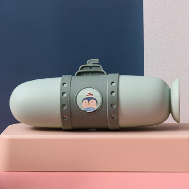 예쁜 잠수함 칫솔 치약 보관 함 휴대용 케이스 그린, 1개