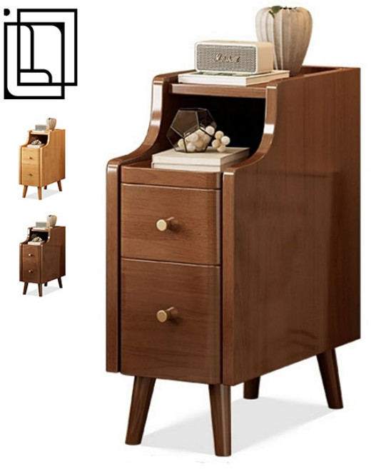 인테리움 원목협탁 틈새 침대 협탁 거실 사이드 서랍장, 1개, 호두색 20cm
