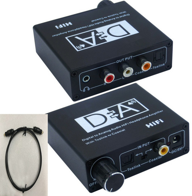 DAC-22 디지털 to 아날로그 광오디오 옵티컬 DAC컨버터 오디오 광컨버터 앰프 볼륨조절 광단자 광변환기 삼성 엘지 스마트티비