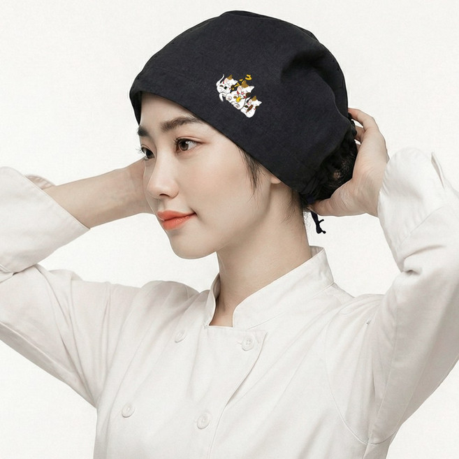 린넨두건 네코 쿠하 / 주방캡 위생 모자 / 김수미두건