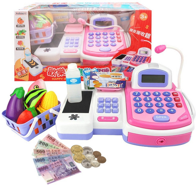 kidmait 歡樂感應收銀機, 粉紅(附電池), 1個