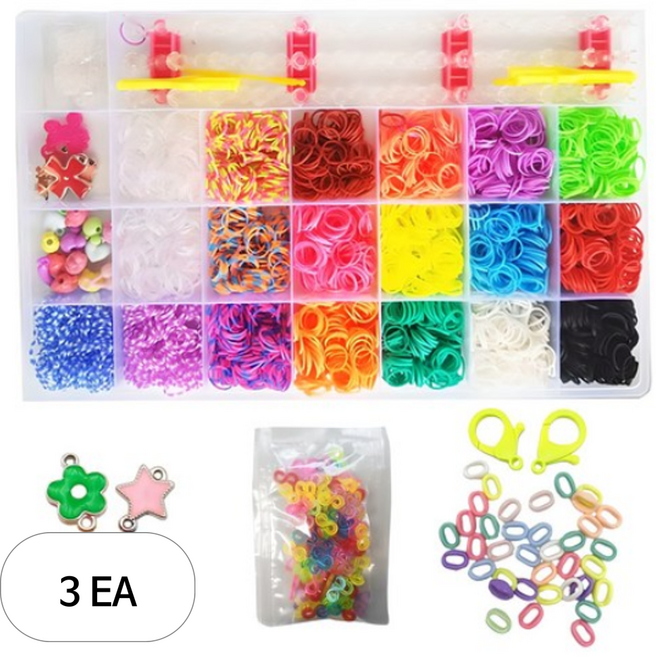 재미존 칼라 룸밴드 만들기 세트 + S고리 100p + 펜던트 3p + 스트랩 만들기세트, MIX(혼합), 3세트