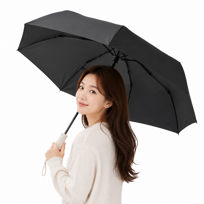 원터치 자동 접이식 우산 미니 3단 휴대용 가벼운 튼튼한 여성 우산