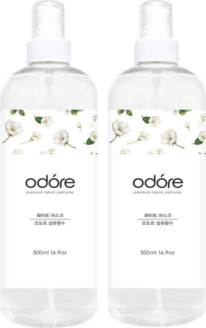 오도르 섬유향수, 화이트 머스크, 2개, 500ml