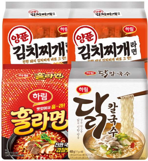 하림 라면 양푼김치찌개 +훌라면 +닭칼국수 세트구성, 1개