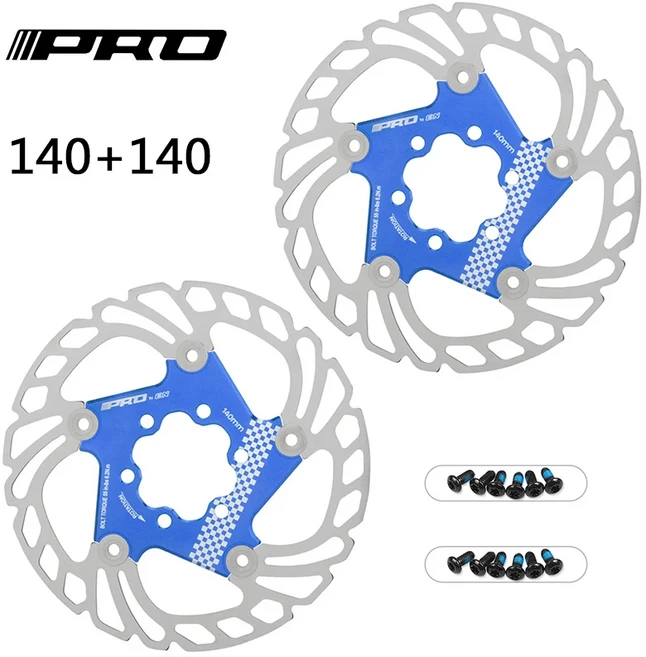 IIIPRO 자전거 로터 플로팅 방열 브레이크 디스크 유압 140mm 203mm 2 개, 14 BLUE-140-140MM