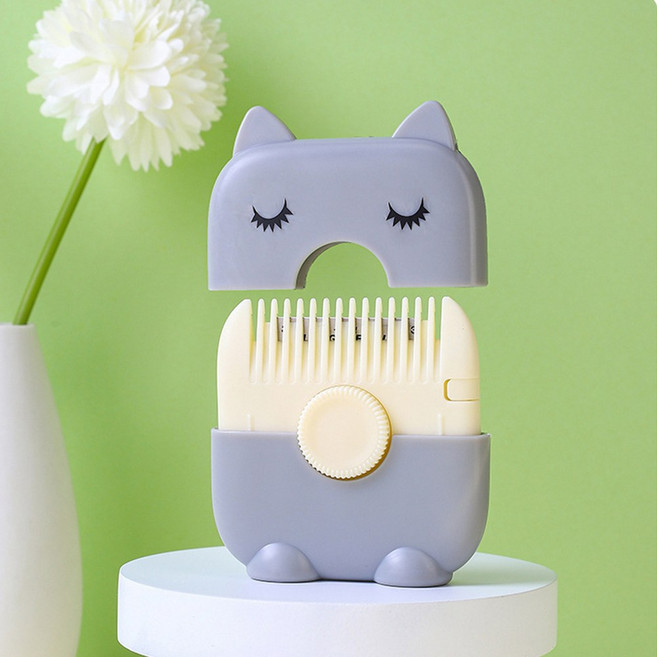 휴대용 냥이 셀프 앞머리 다듬기 컷팅기, 1개, 그레이