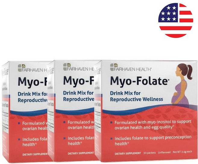 페어헤븐헬스 Myo Folate 미오이노시톨 드링크 무맛 30개입 3개 마이오이노시톨, 72g, 3박스