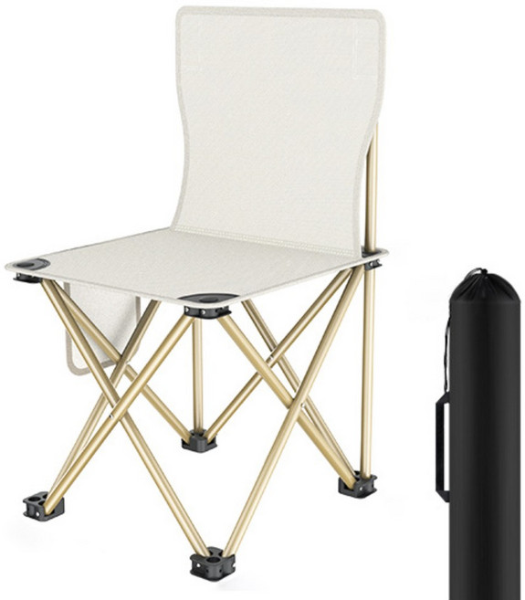 야외 휴대용 등받이 의자 캠핑 낚시 등산 접이식 경량 체어 999피싱, 베이지, 1개