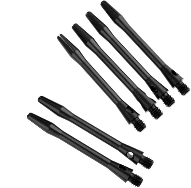 초보자 및 전문 플레이어를 위한 6pcs 알루미늄 다트 스템 다트 샤프트, Black