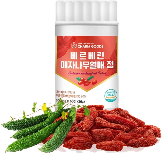 참굿즈 베르베린 매자나무열매 정 600mg x 60정 1병, 1개 - 쿠팡