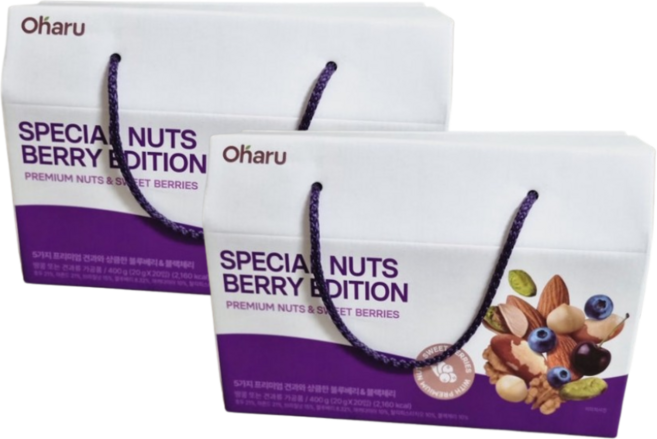 오하루 견과류 자연가득 스페셜견과 베리에디션 2박스 40봉, 40개, 20g