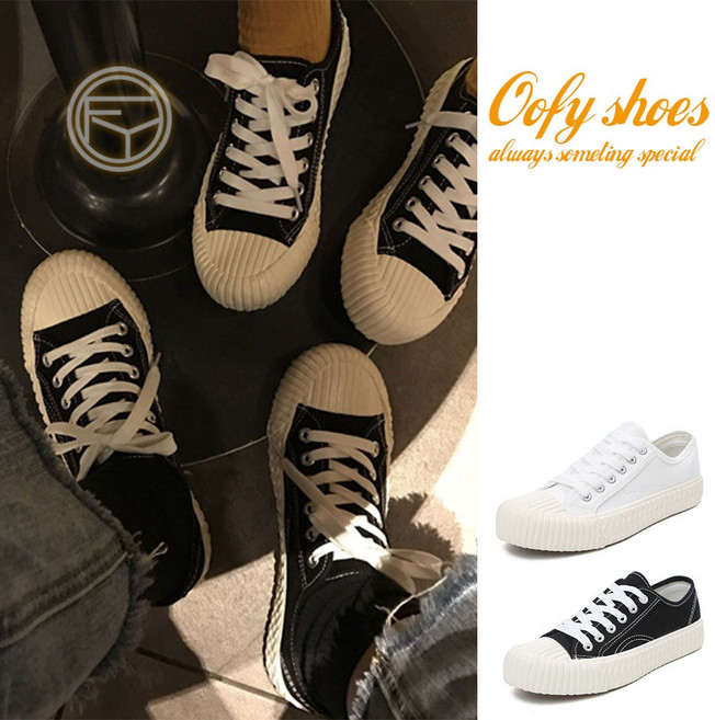 OOFY 經典帆布餅乾鞋 大尺碼男女情侶休閒鞋 (37-44碼)