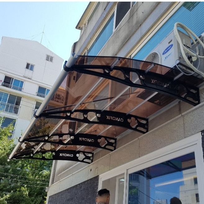 1870X7000 알루미늄차양 플라스틱지붕재 자판기부스 주택비가림 처마비가림 데크지붕, 브라운엠보, 블랙, 블랙, 1개