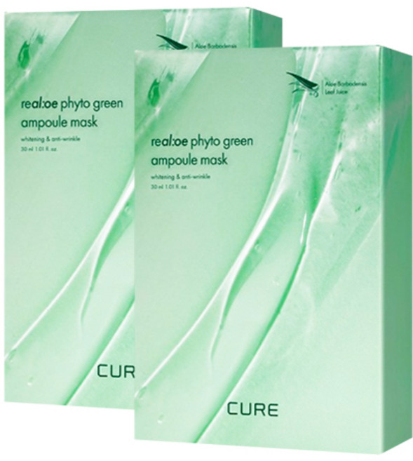 김정문알로에 라 센스 로에 큐어 리알로에 피토 그린 앰플 마스크, 2개, 10개입
