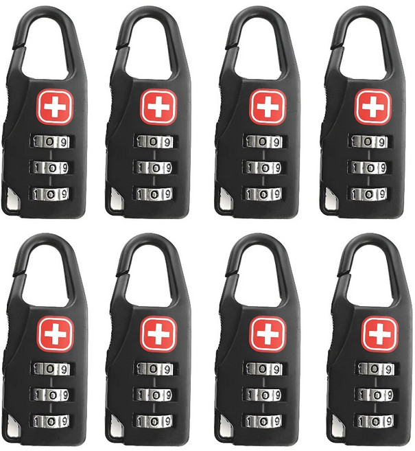 알리오마켓 다이얼 번호변경 다용도 여행용 캐리어 사물함 미니 자물쇠, 8개