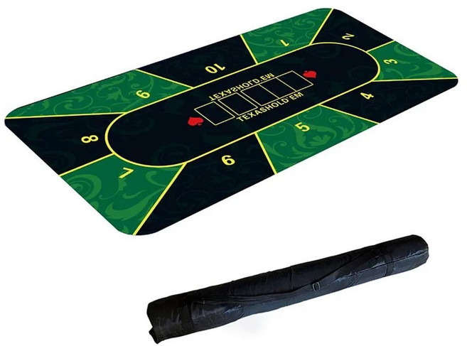 블랙잭 텍사스 고무 포커 테이블 매트 식탁보 가족 보드 게임 사각 칩 성인, 1개