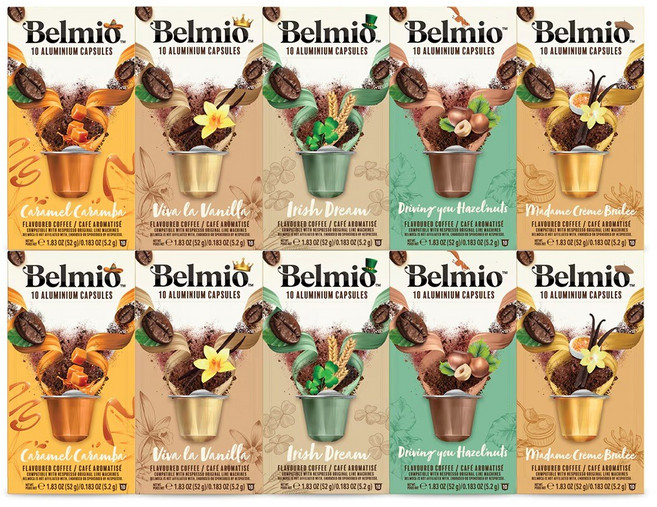 벨미오 캡슐커피 플레이버 100개입 아라비카 아메리카노 에스프레소 라떼 커피 원두, 1세트