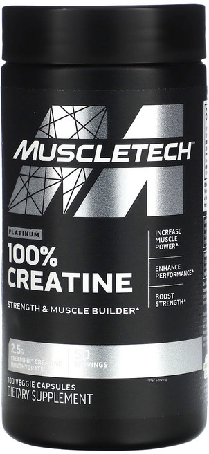 Muscletech 플래티넘 크레아틴 베지 캡슐, 1개, 100정