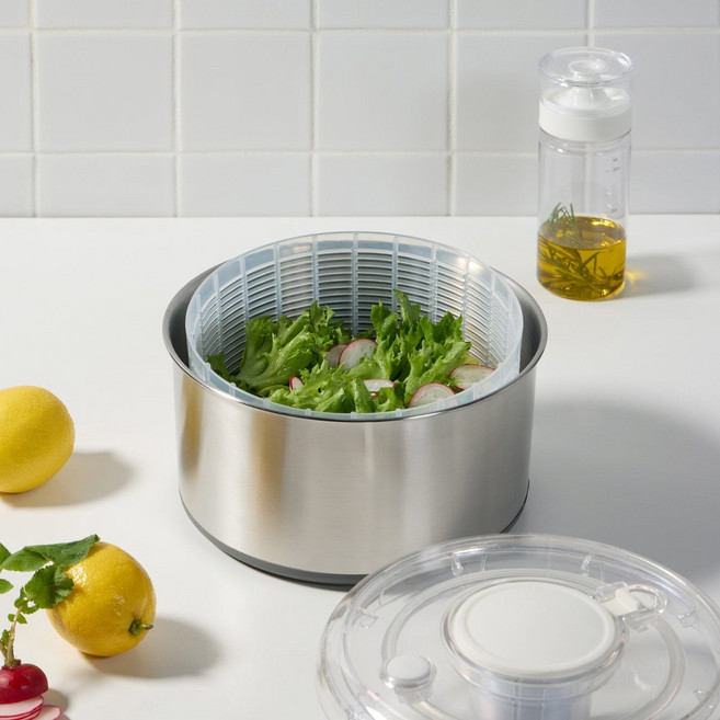 JAJU 펌핑 스테인리스 야채탈수기_22.5cm 516585, JAJU 펌핑 스테인리스 야채탈수기_22.5cm 516