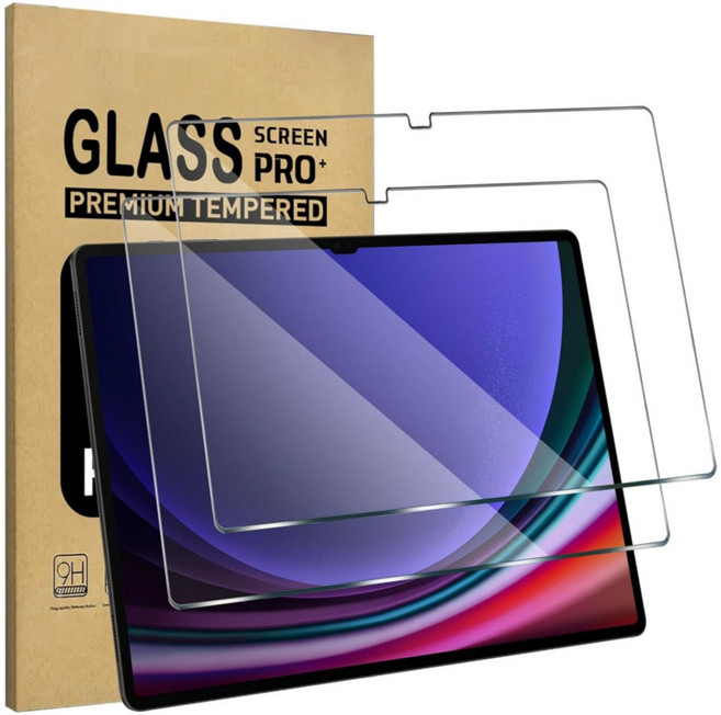 1+1 갤럭시탭S10 Ultra / S9 울트라 호환 강화유리 액정보호필름2장 SM-X910 X910N X916 X916N 삼성 아이 친구, 강화유리 1+1=2장