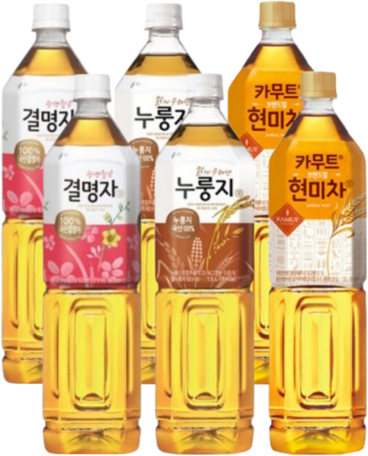 웅진 결명자 / 누룽지 / 현미 카무트 (1.5 PET 혼합 각각 2개씩)