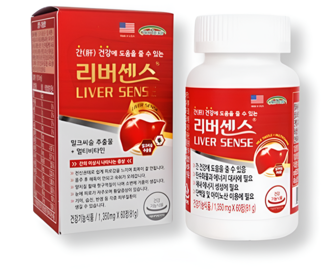 간 건강 밀크씨슬 영양제 밀크씨슬 강황 헛개나무 복합 리버센스 120정 4개월분, 60정, 1개