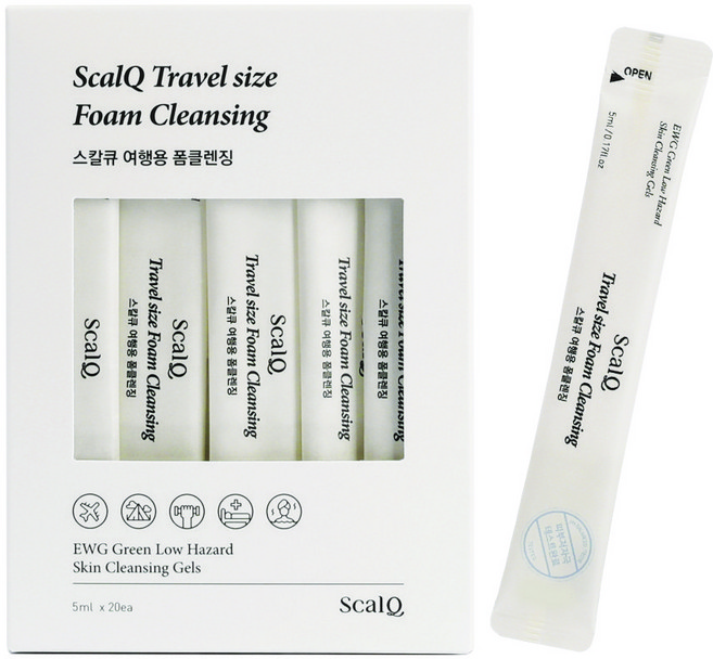 [온가족 사용] 스칼큐 친환경 여행용 약산성 일회용 폼클렌징 5ml, 60개