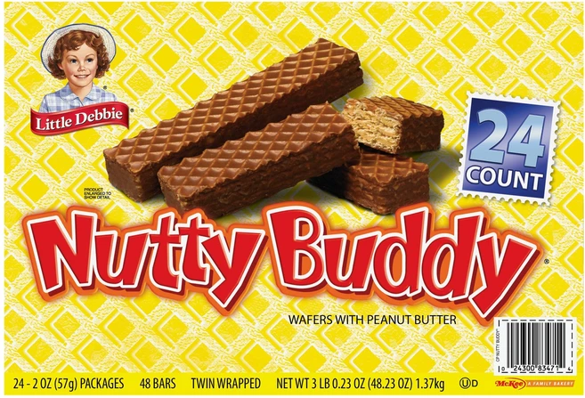 LITTLE DEBBIE 리틀 데비 너티 버디 24pack, 1박스, 1.37kg - 쿠팡
