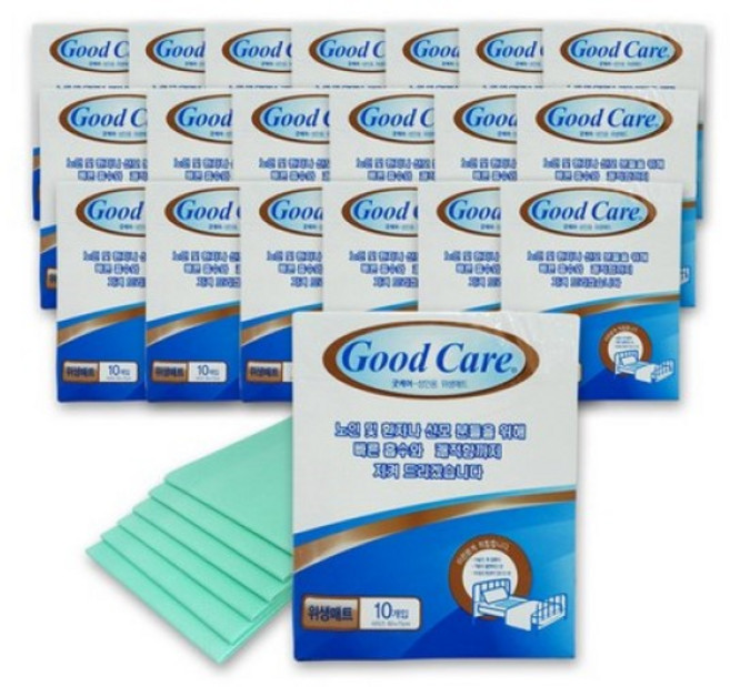 굿케어 위생 깔개 매트 일반형 10매 환자용패드, 20개, 10개입