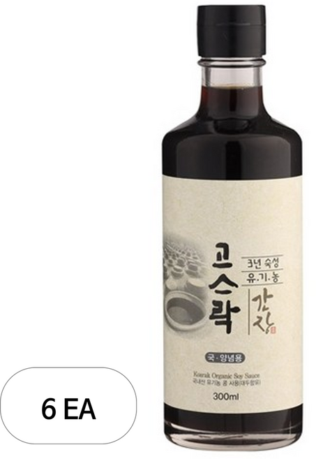 고스락 유기농 간장, 300ml, 6개