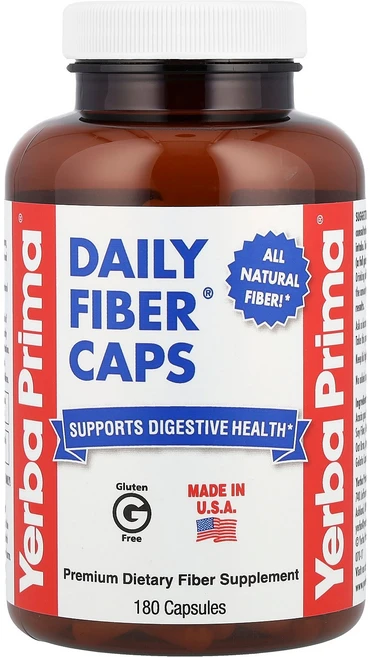 Yerba Prima Daily Fiber Caps® 180 Capsules, Yerba Prima, Daily Fiber Caps, 1, 180정 - 쿠팡