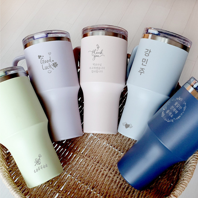 예쁜텀블러 그림제공 주문제작각인 이니셜 이름각인 대용량 락앤락 뉴메트로 킹텀블러 820ml, 1개, 스카이_기본그림+E함초롬체