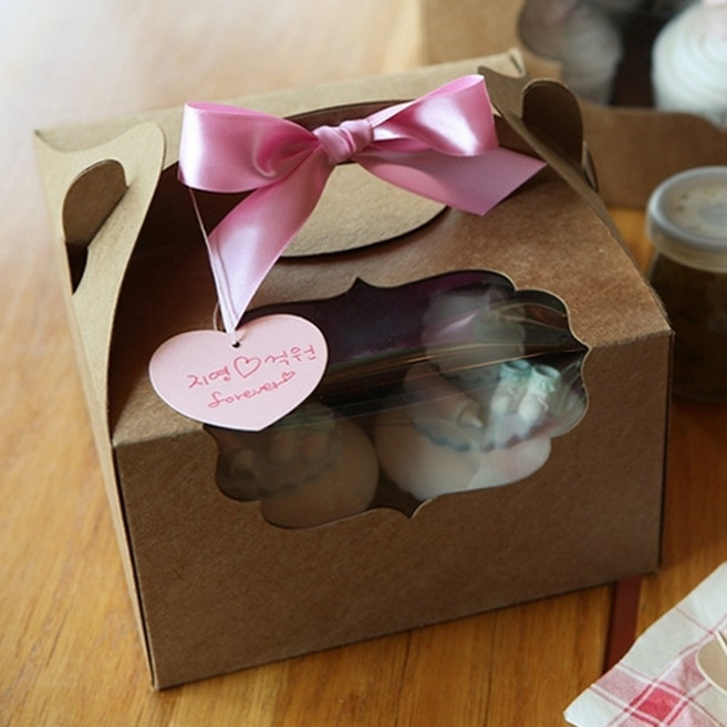 머핀창박스(4구)크라프트, 50개