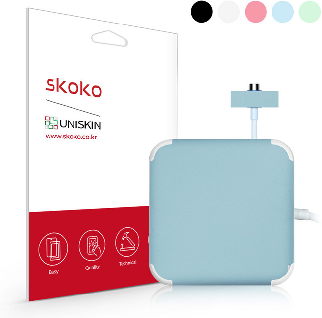 스코코 아이맥 24인치 A2439 전원 어댑터 유니스킨 외부보호필름, A2439 전원어댑터, 어댑터(무광_블랙), 1개