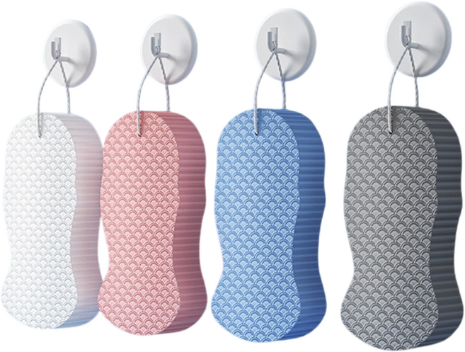 바이빈이 만능 때지우개 때밀이스펀지, 1세트, 4개입, 혼합컬러