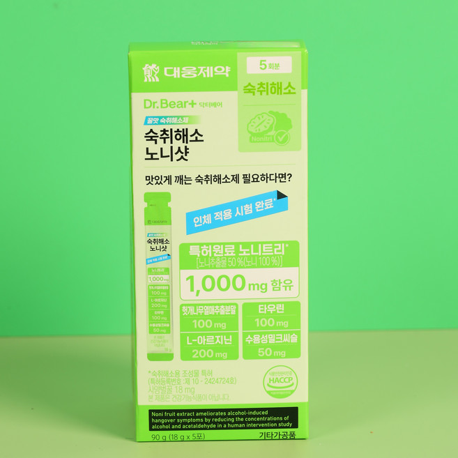 대웅제약 숙취해소 노니샷 5포 5회분, 5개