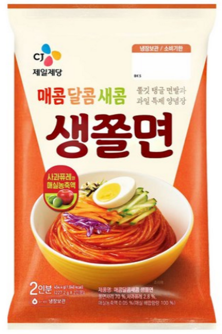 밀당의고수 매콤새콤 쫄면 2인, 454g, 6개