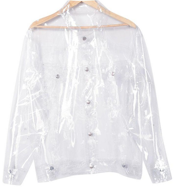 비닐 재킷 pvc 의상 상의 무대 점퍼 댄스 행사 투명