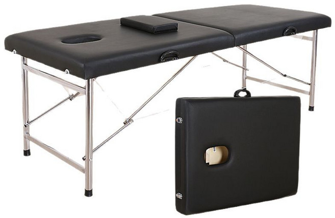 접이식 휴대용 마사지베드 안마침대 가방포함, 블랙