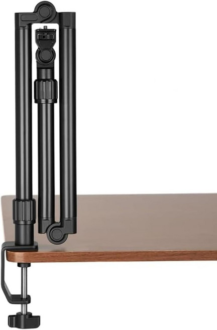 리플렉스 카메라 42인치 관절형 오버헤드 매직 암 C-클램프 데스크 마운트 14인치 나사 DSLR 마이크 웹캠용 3섹션 붐 - 스트리밍 및 콘텐츠 제작에 이상적입니다