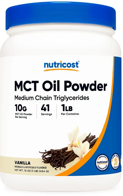 뉴트리코스트 MCT 오일 파우더 1lb 바닐라맛 1병, 1개, 454g - 쿠팡