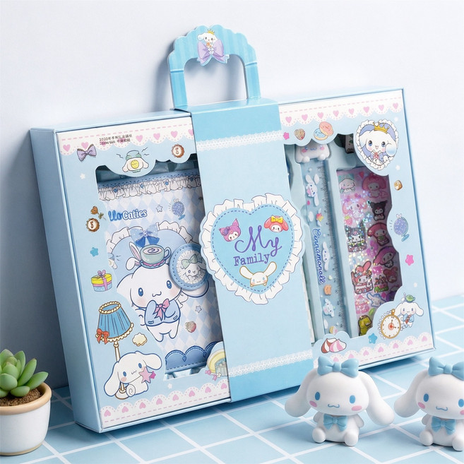 Colvani 캑리터 다이어리 꾸미기 다꾸 문구 입학선물 쿠로미 마미멜로디 시나모롤, 블루, 1개