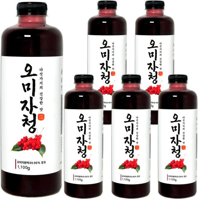 오미자청 1100g 6개, 1세트, 6개입, 1.1kg