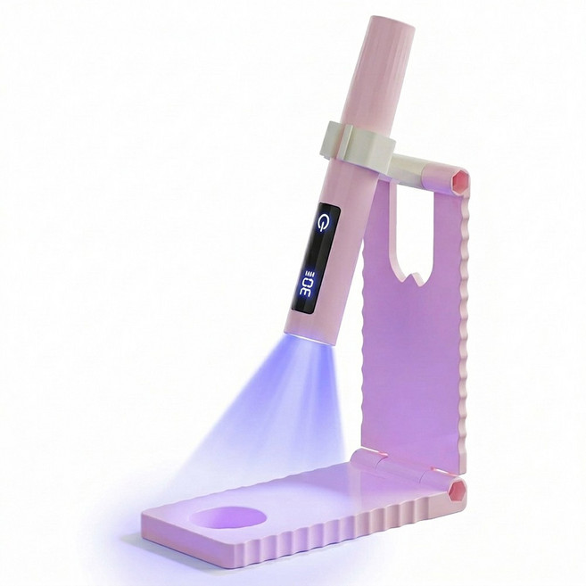 홈베리카 빠른큐어링 휴대용 UV 핀큐어 젤네일 램프, 1개, 핑크