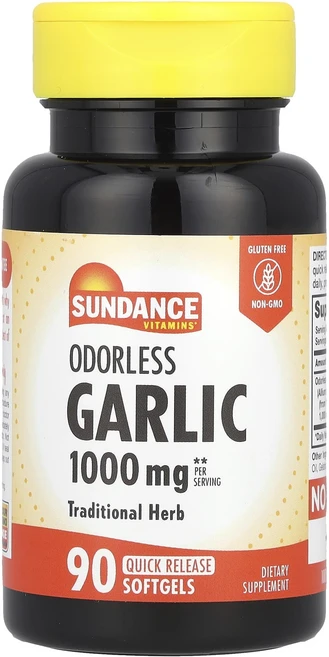 Sundance Vitamins 무향 마늘 1000mg 빠른 방출 소프트젤 90정(소프트젤 1정당 500mg), SundanceVitamins무향마늘1000mg빠른방출, 1개, 90정 - 쿠팡