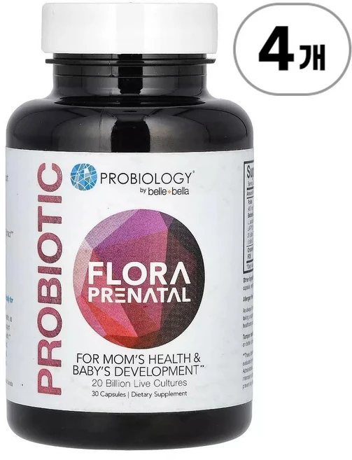 벨라벨라 벨라벨라 프로바이오틱 플로라 프리네이탈 Belle+Bella Probiotic Flora Prenatal 30정, 4개 - 쿠팡