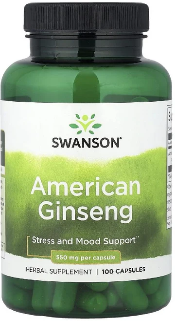 Swanson (스완슨) 미국 인삼 550mg 캡슐 100정, 1개 - 쿠팡