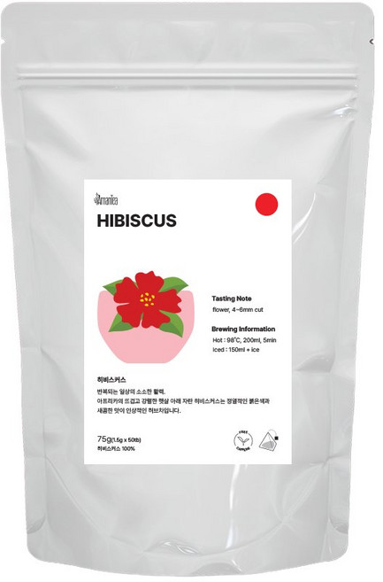 아망티 히비스커스 허브차 티백 1.5g 50개입 1개